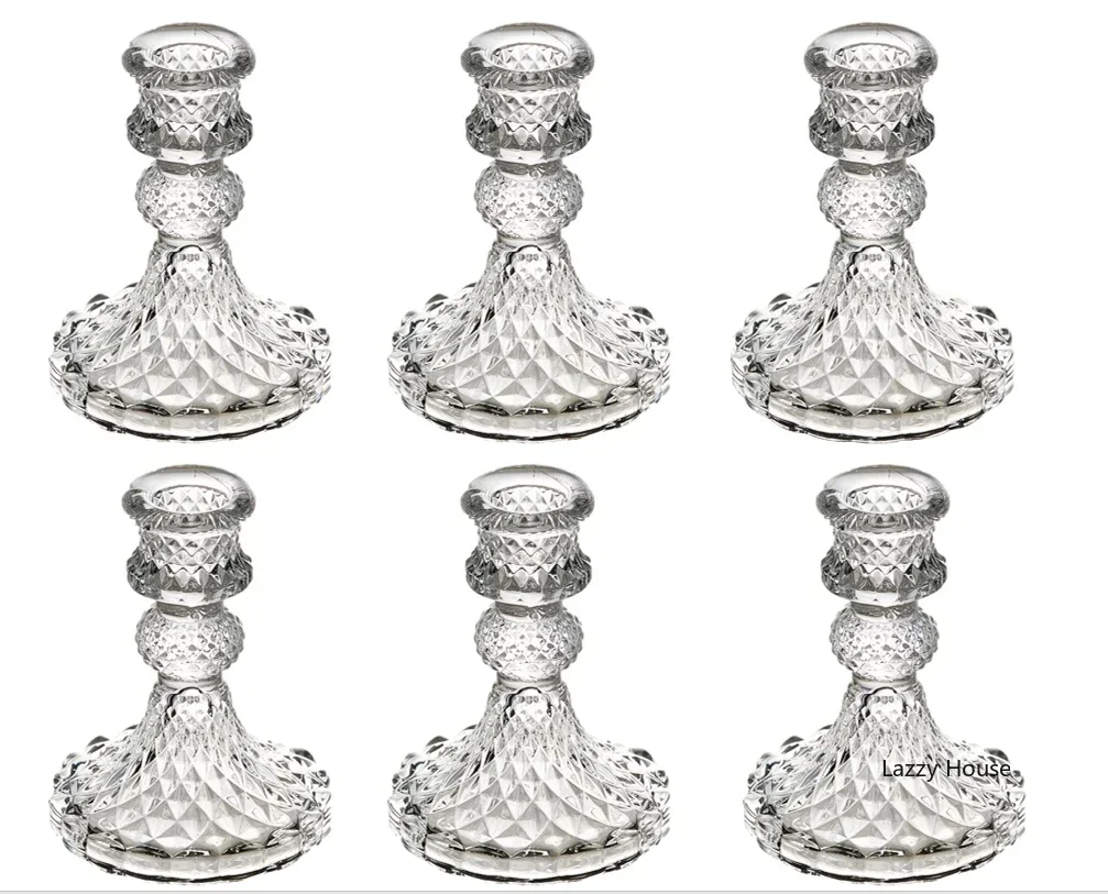 Candle Making Glass - 6 szt. Kryształowe świeczniki centralny na