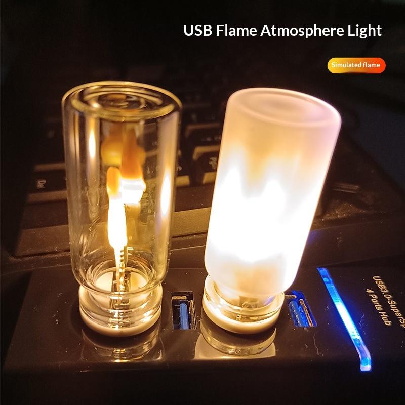 Candle Making Glass - Lampka nocna LED z efektem płomienia,