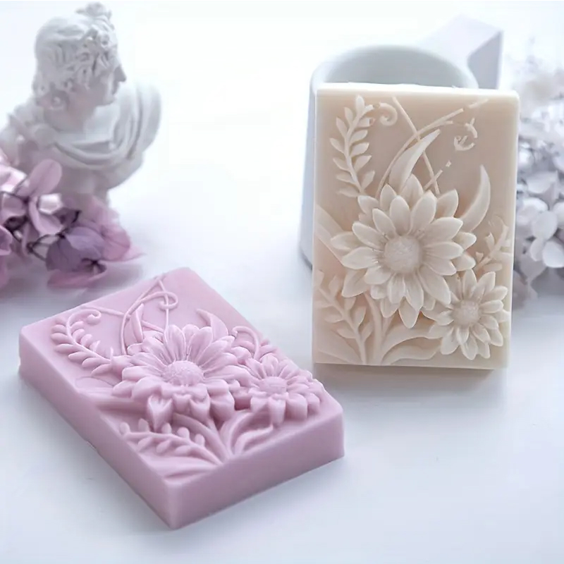 Candle Making Classes - Forma Silikonowa do Mydła Kwadratowego Kwiatu