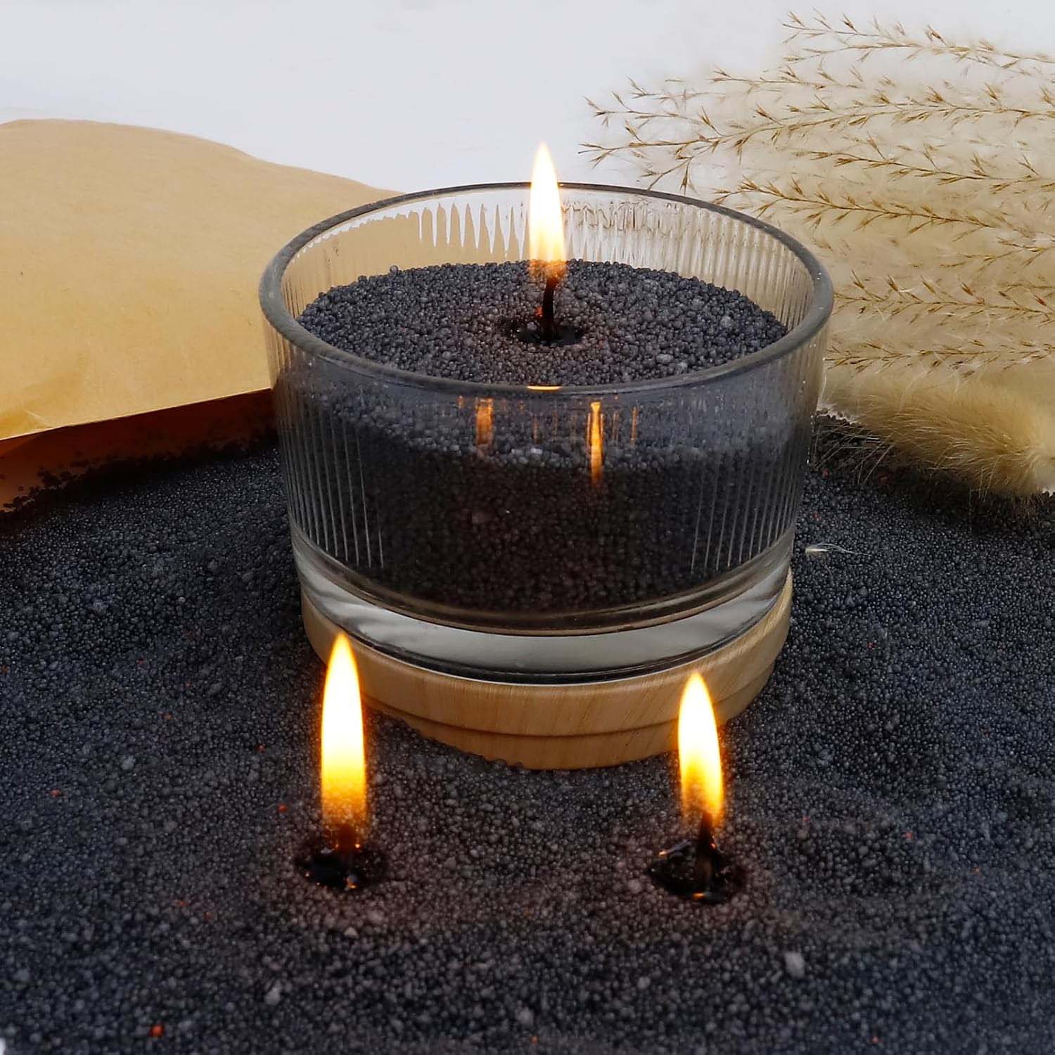 Candle Making Course - Czarny piasek do świec z knotem,