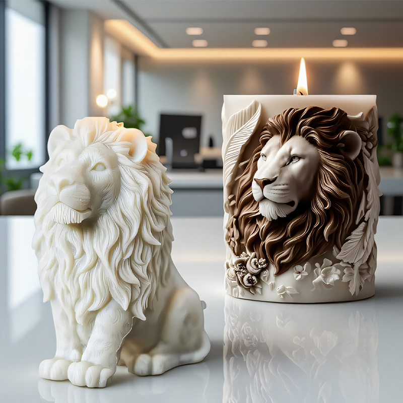 Forma do świec 3D - relief lwa – Candle Making Thermometer recenzja i cena