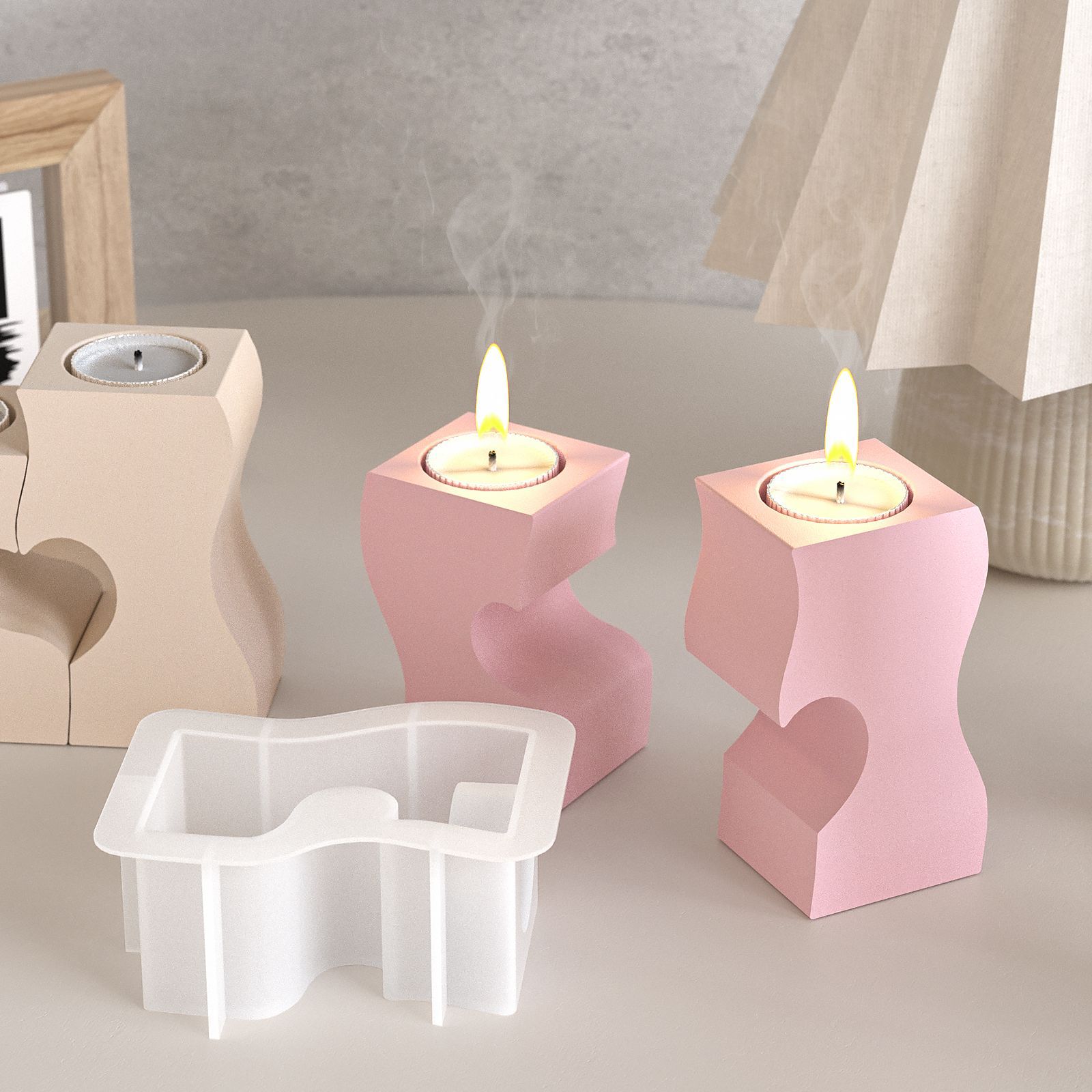 S Heart Candlestick Silicone M – Candle Making Classes recenzja i cena